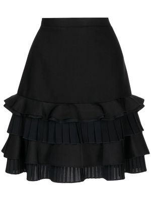 Ports 1961 ruffle-detail A-line skirt - Black