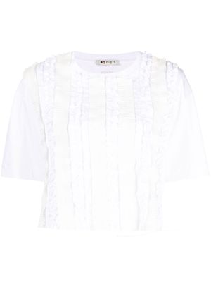 Ports 1961 ruffle-detail short-sleeved T-shirt - White