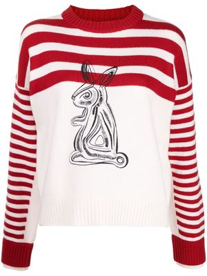 Ports 1961 striped long-sleeved jumper - White