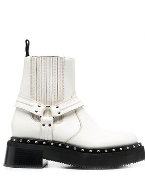 Ports 1961 studded leather ankle boots - White