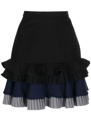 Ports 1961 tiered pleated skirt - Black