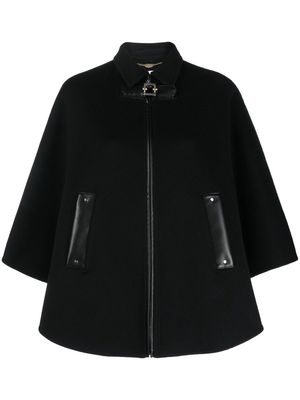 Ports 1961 zip-up cashmere cape - Black