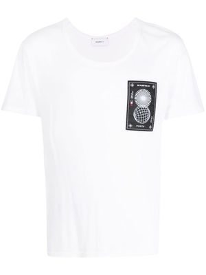 Ports V chest logo-print detail T-shirt - White