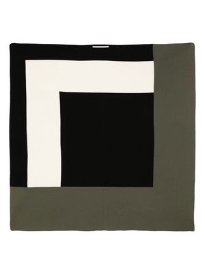 Ports V geometric intarsia-knit scarf - Green