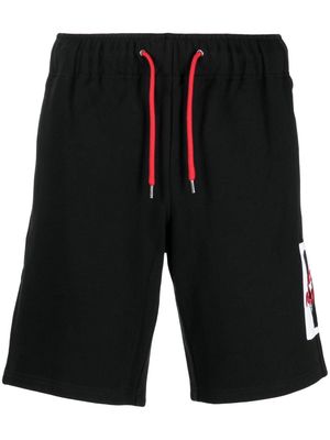 Ports V logo-patch jersey track shorts - Black