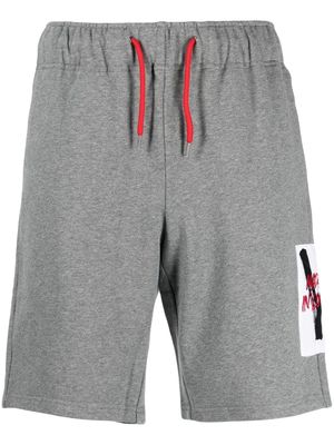 Ports V logo-patch jersey track shorts - Grey