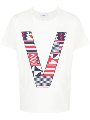 Ports V logo-print detail T-shirt - White