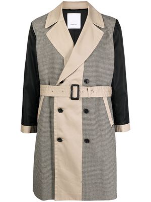 Ports V panelled double-breasted coat - Brown
