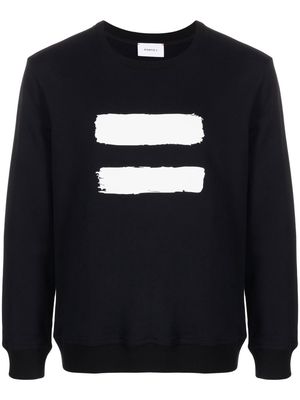 Ports V slogan-print long-sleeve sweatshirt - Black