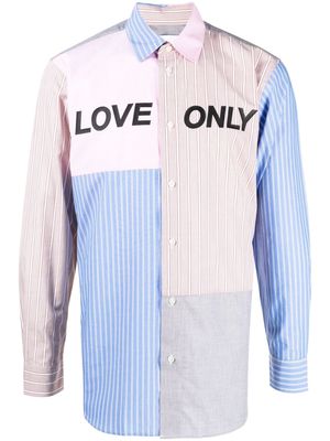 Ports V slogan-print patchwork cotton shirt - Multicolour