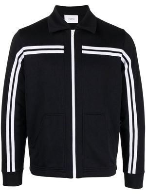Ports V stripe-detail zip-up sweatshirt - Black