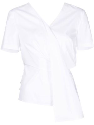 PortsPURE asymmetric-panel detail blouse - White