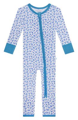 Posh Peanut Kids' Andina Floral Fitted Footie Pajamas in Open White