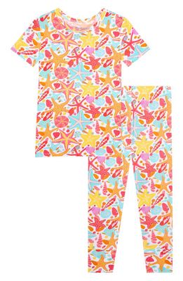Posh Peanut Kids' Sandy Fitted Two-Piece Pajamas in Open White
