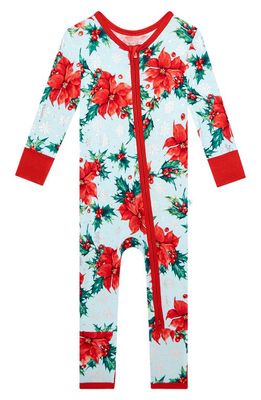 Posh Peanut Kids' Winter Lily Fitted Convertible Footie Pajamas in Light/Pastel Blue