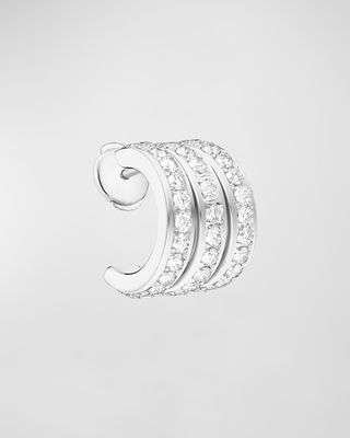 Possession 18K White Gold Diamond Single 3-Row Earring