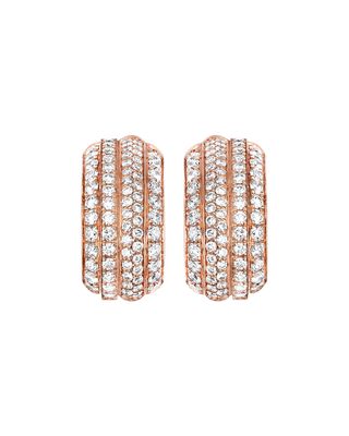 Possession Band Earrings with Diamonds in 18K Red Gold