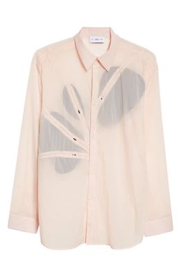 POST ARCHIVE FACTION 5.0 Center Zip Nylon Button-Up Shirt in Pink