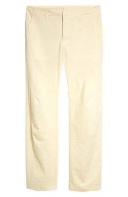 POST ARCHIVE FACTION 5.0 Seersucker Trousers Right in Light Yellow