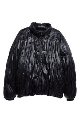 POST ARCHIVE FACTION 5.1 Down Right Nylon Puffer Jacket in Metallic Black