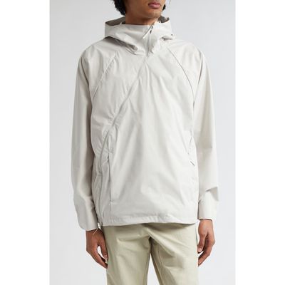 POST ARCHIVE FACTION 6.0 Hooded Asymmetric Zip Jacket Center in Ivory 