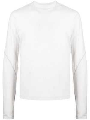 Post Archive Faction bias-cut long-sleeve top - Grey