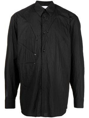 Post Archive Faction decorative-zip detailing shirt - Black