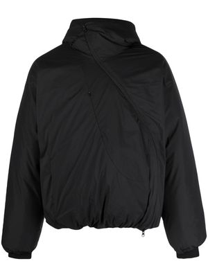 Post Archive Faction ripstop-texture asymmetrical zip-up jacket - Black
