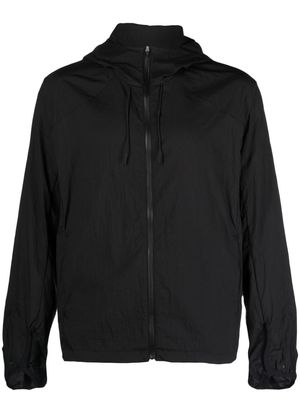Post Archive Faction ripstop texture hooded zip-up jacket - Black