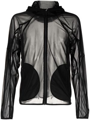 Post Archive Faction transparent-design hooded jacket - Black