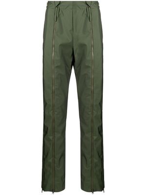Post Archive Faction zip-detail straight-leg trousers - Green