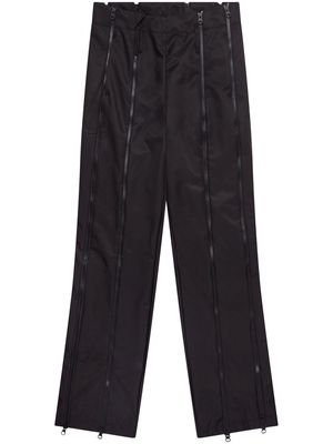 Post Archive Faction zip-embellished straight-leg trousers - Black