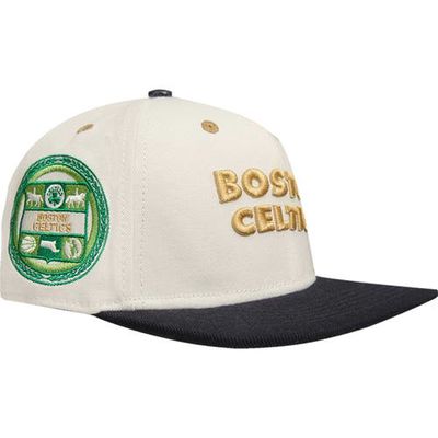 Post Men's Cream/Black Boston Celtics Album Cover Snapback Hat