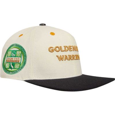 Post Men's Cream/Black Golden State Warriors Album Cover Snapback Hat