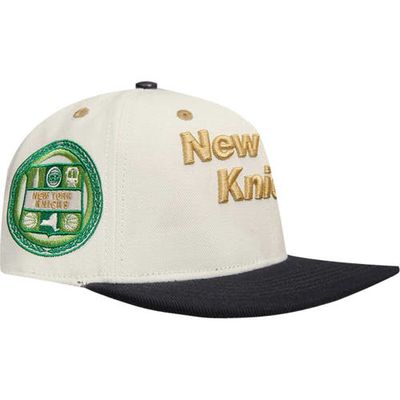 Post Men's Cream/Black New York Knicks Album Cover Snapback Hat