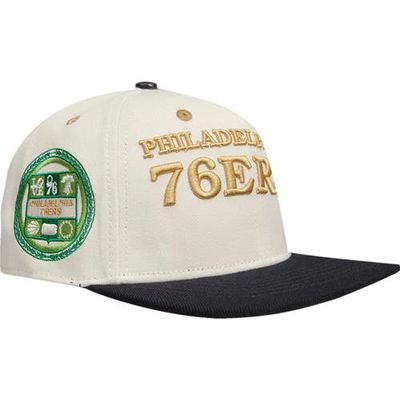 Post Men's Cream/Black Philadelphia 76ers Album Cover Snapback Hat