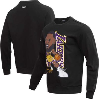 Post Men's LeBron James Black Los Angeles Lakers Avatar Pullover Sweatshirt