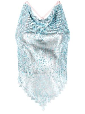 POSTER GIRL chainmail effect asymmetric top - Blue