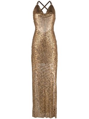 POSTER GIRL chainmail-effect Naomi dress - Gold