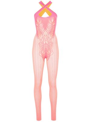 POSTER GIRL Daphne semi-sheer jumpsuit - Pink