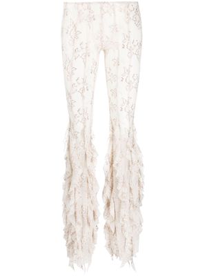 POSTER GIRL floral-lace low-rise trousers - Neutrals