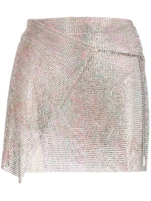 POSTER GIRL high-waisted asymmetric-design skirt - Metallic
