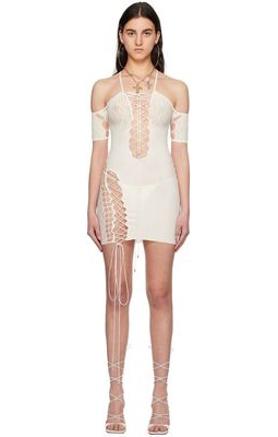 Poster Girl Off-White Lace-Up Minidress