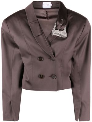 POSTER GIRL Suzan double-breasted cropped blazer - Brown
