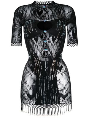 POSTER GIRL Yemaya lace cut-out minidress - Black