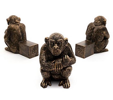 Potty Feet Antique Bronze Chimpanzee S/3 Plante r Feet