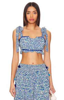 Poupette St Barth Ariane Crop Top in Blue