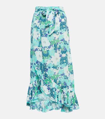 Poupette St Barth Aude floral midi skirt