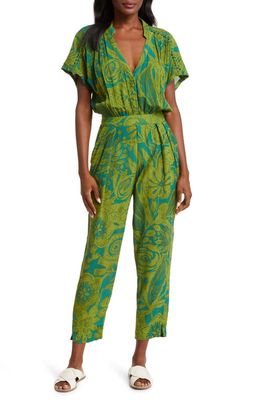 Poupette St Barth Becky Floral Cover-Up Jumpsuit in Green