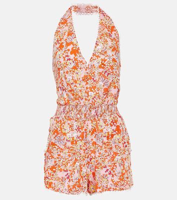 Poupette St Barth Beth floral halterneck playsuit